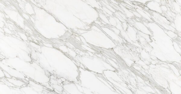 Blat łazienkowy ze spieku kwarcowego Neolith Calacatta Royale, biały – Silk