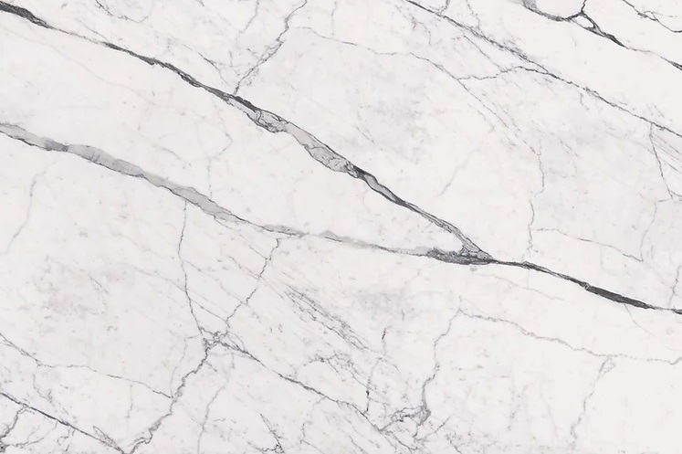 Blat łazienkowy ze spieku kwarcowego Florim Marble Eternal White, biały – polerowany