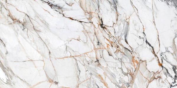 Blat łazienkowy ze spieku kwarcowego Neolith Calacatta Luxe, biały – polerowany