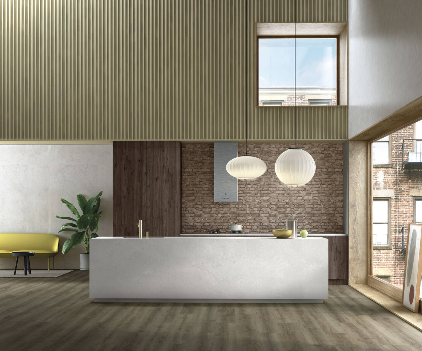 Blat kuchenny z konglomeratu Silestone Nolita, wykonany na wymiar, kolor biały – Suede