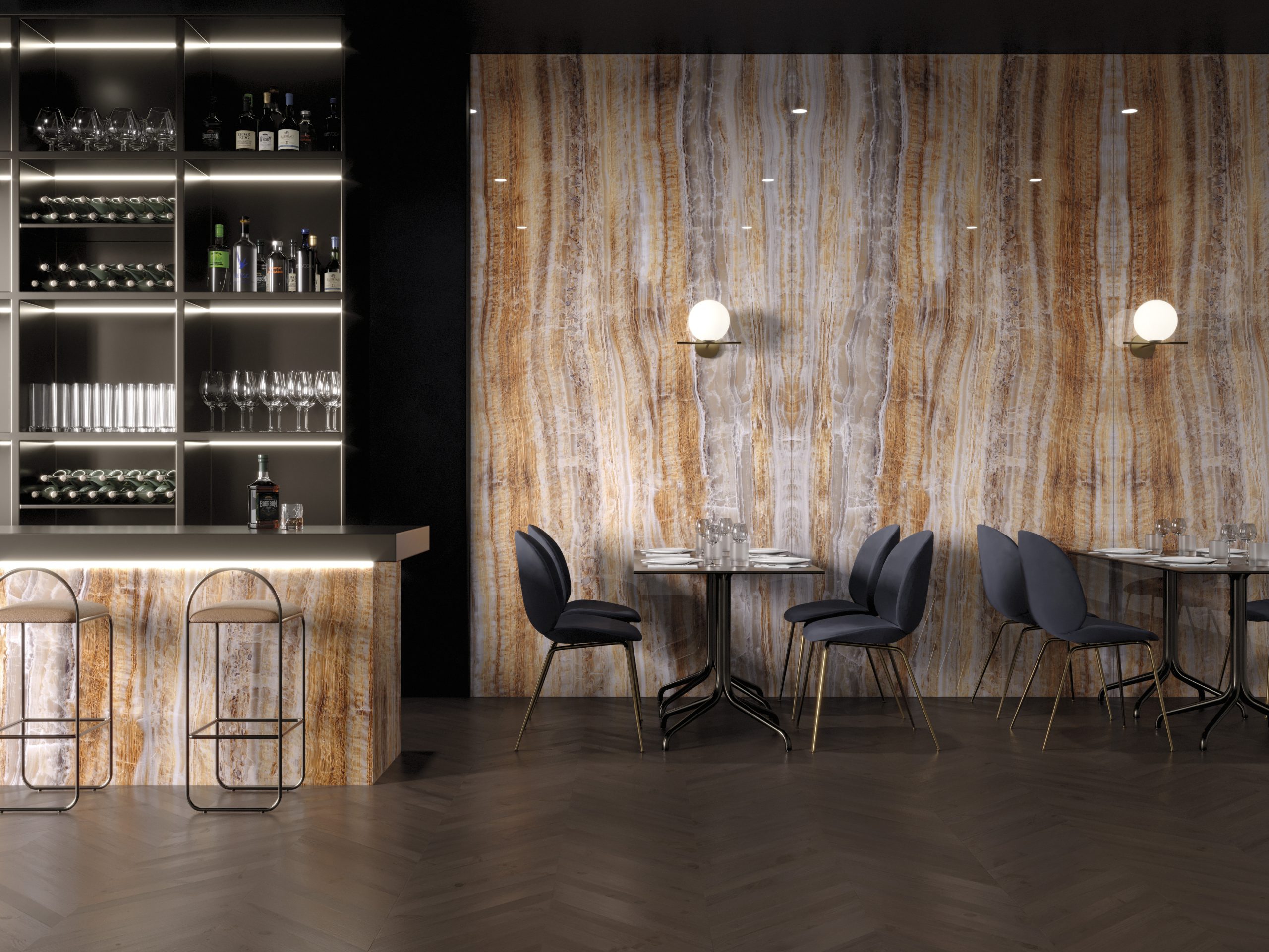 Spiek kwarcowy o wymiarach 320 x 160 cm, Franko Travertino Antico, na blat i okładzinę