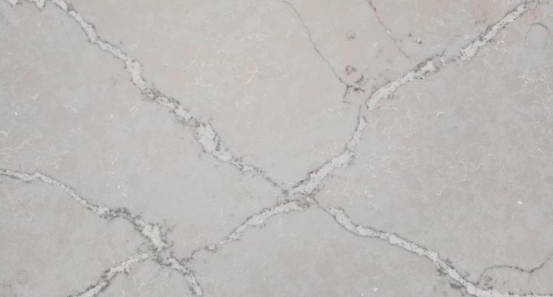 Blat kuchenny z konglomeratu Silestone Victorian Silver, wykonany na wymiar, szary, jasnoszary – polerowany