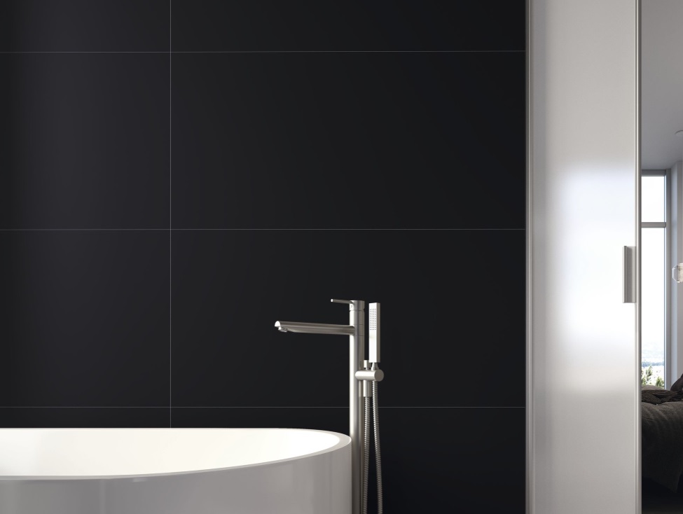 Okładzina ścienna do kuchni (Backsplash) ze spieku kwarcowego Baldocer Black 120 x 260 cm, grubość 6 mm