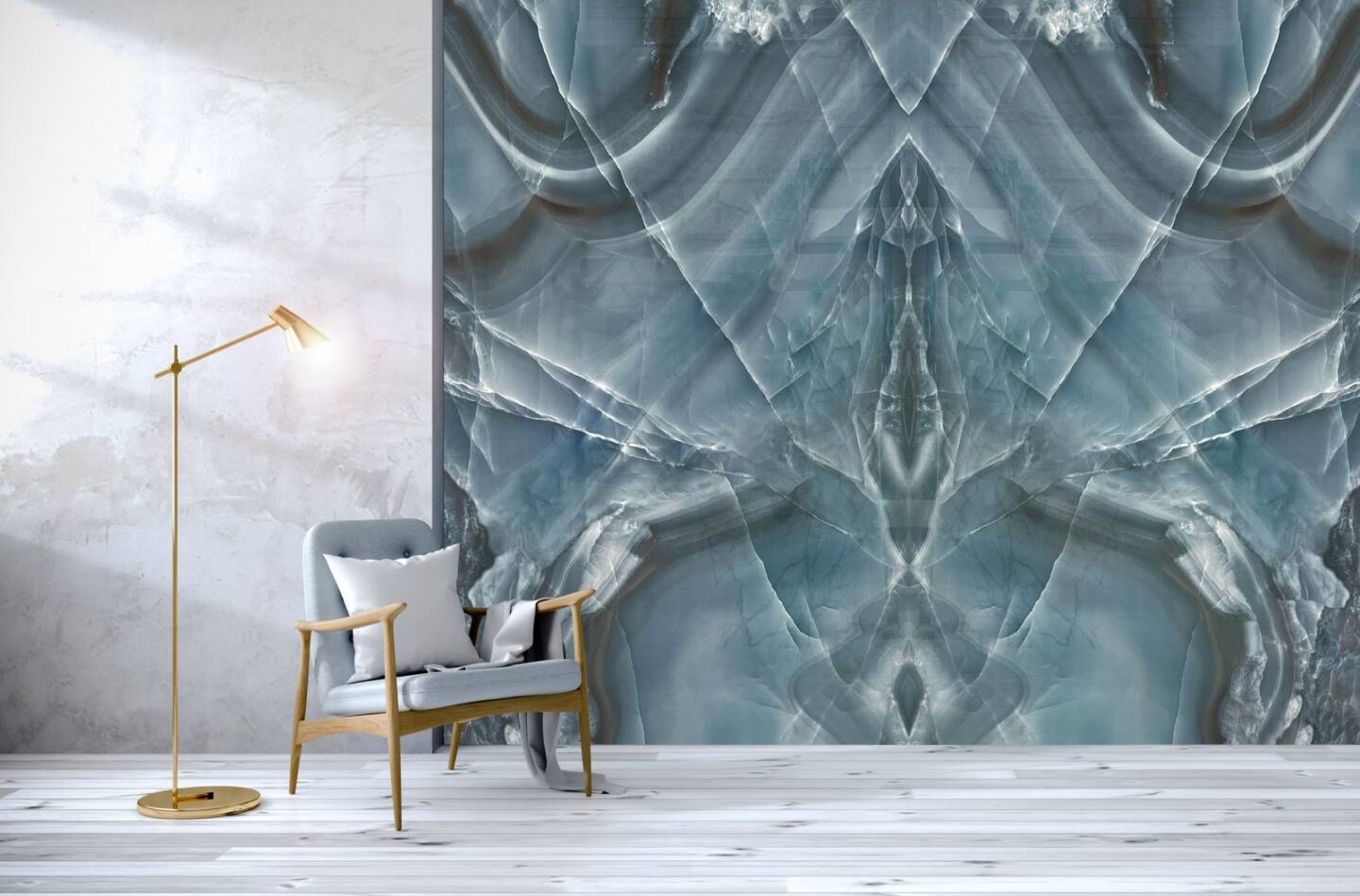 Spiek kwarcowy o wymiarach 320 x 160 cm, Franko Crystal Blue na blat i okładzinę