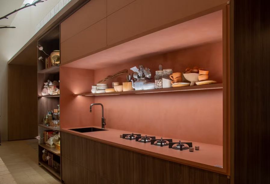 Okładzina ścienna do kuchni (Backsplash) ze spieku kwarcowego Dekton Umber – matowa