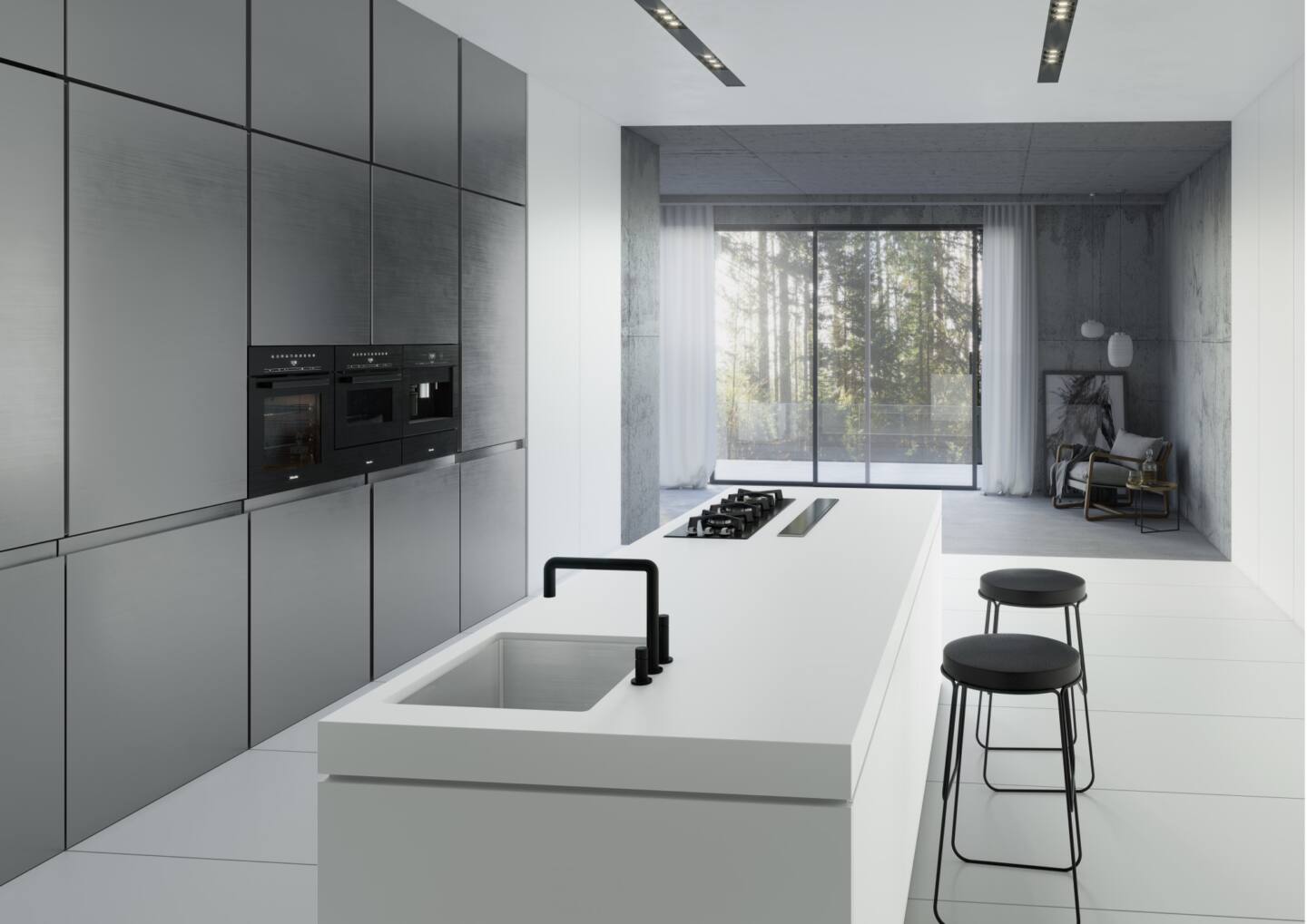 Fartuch kuchenny (Backsplash) ze spieku kwarcowego Dekton Aura – matowy