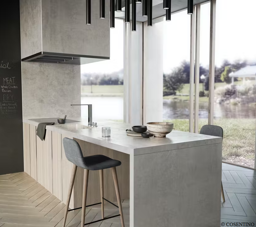 Fartuch kuchenny (Backsplash) ze spieku kwarcowego Dekton Kreta – matowy
