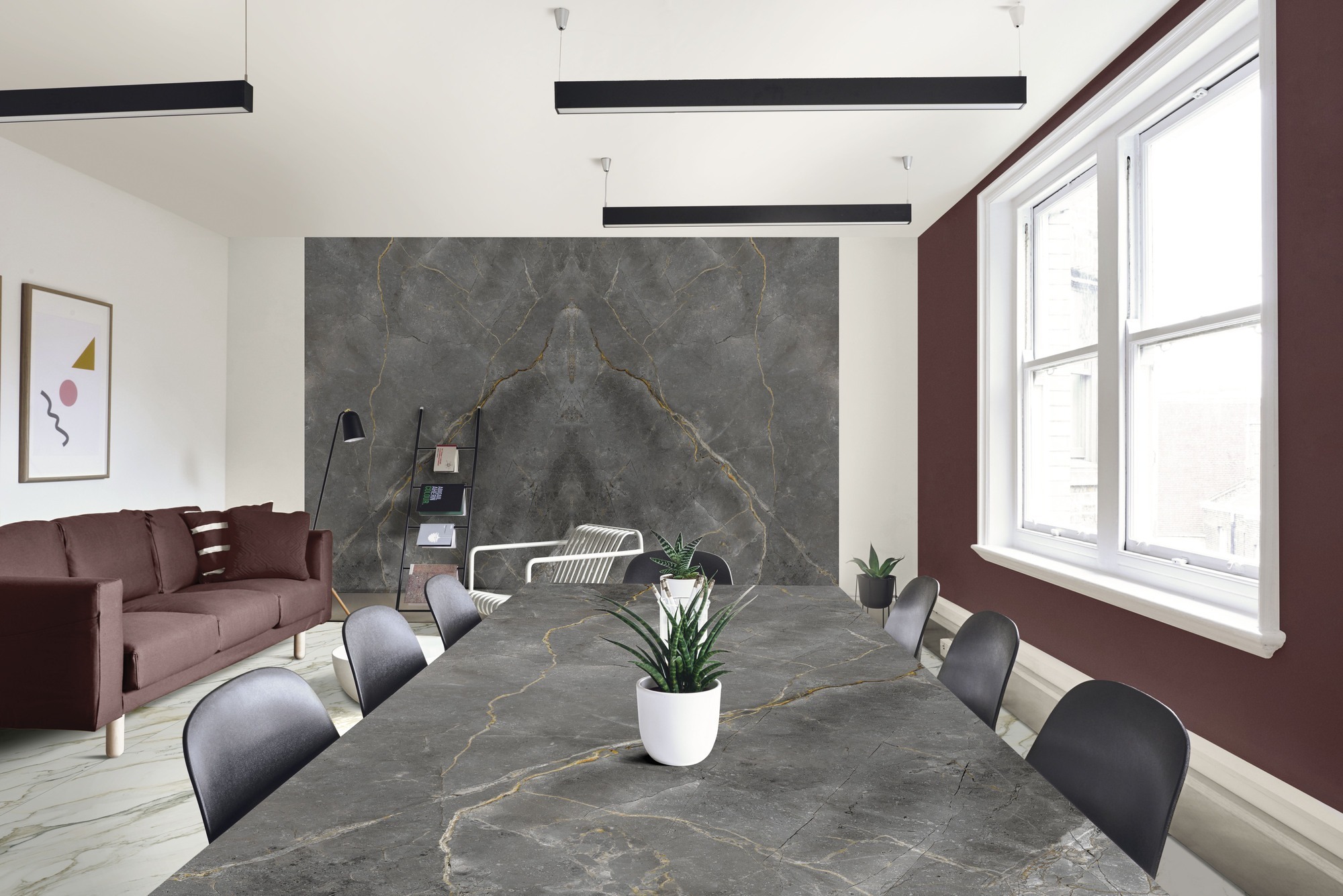 Spiek kwarcowy o wymiarach 320 x 160 cm, Franko Fior di Bosco Lux, na blat i okładzinę