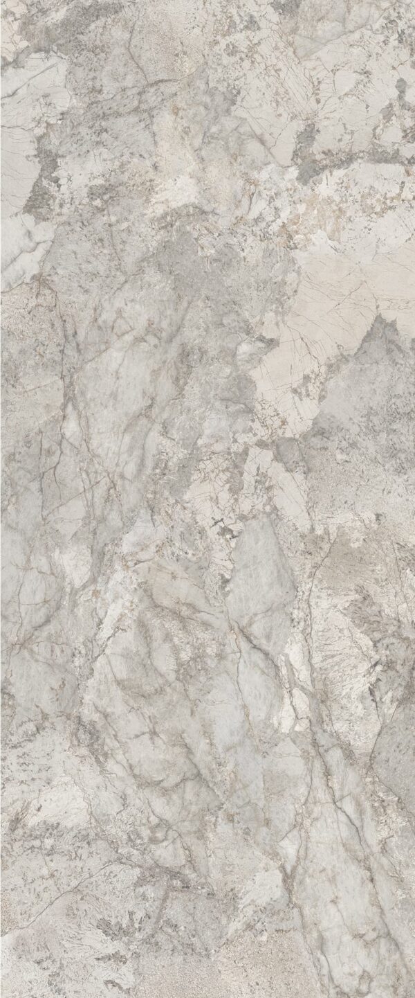 Fartuch kuchenny (Backsplash) ze spieku kwarcowego Ava Gemstone Grey 120 x 280 cm, grubość 6 mm