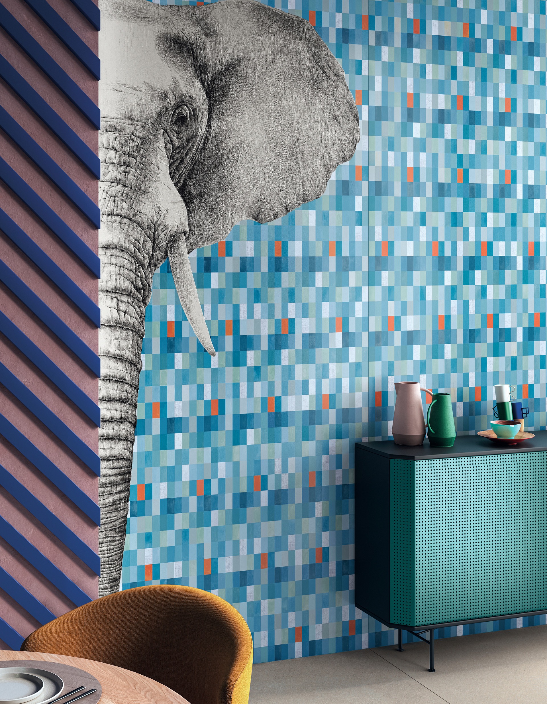 Fartuch kuchenny (Backsplash) ze spieku kwarcowego Mirage Indomita Elephant T 120 x 278 cm, grubość 6 mm