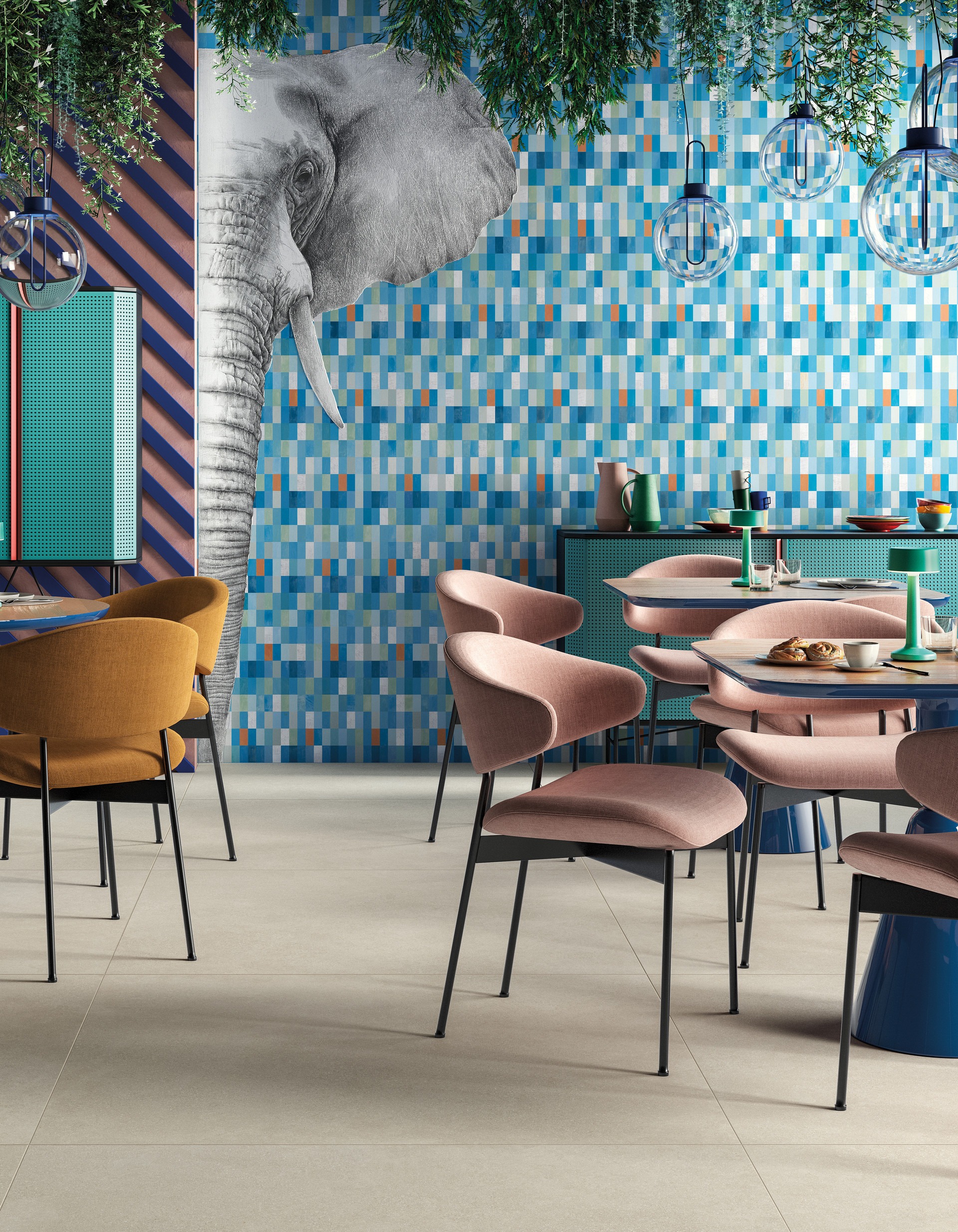 Fartuch kuchenny (Backsplash) ze spieku kwarcowego Mirage Indomita Elephant 120 x 278 cm, grubość 6 mm