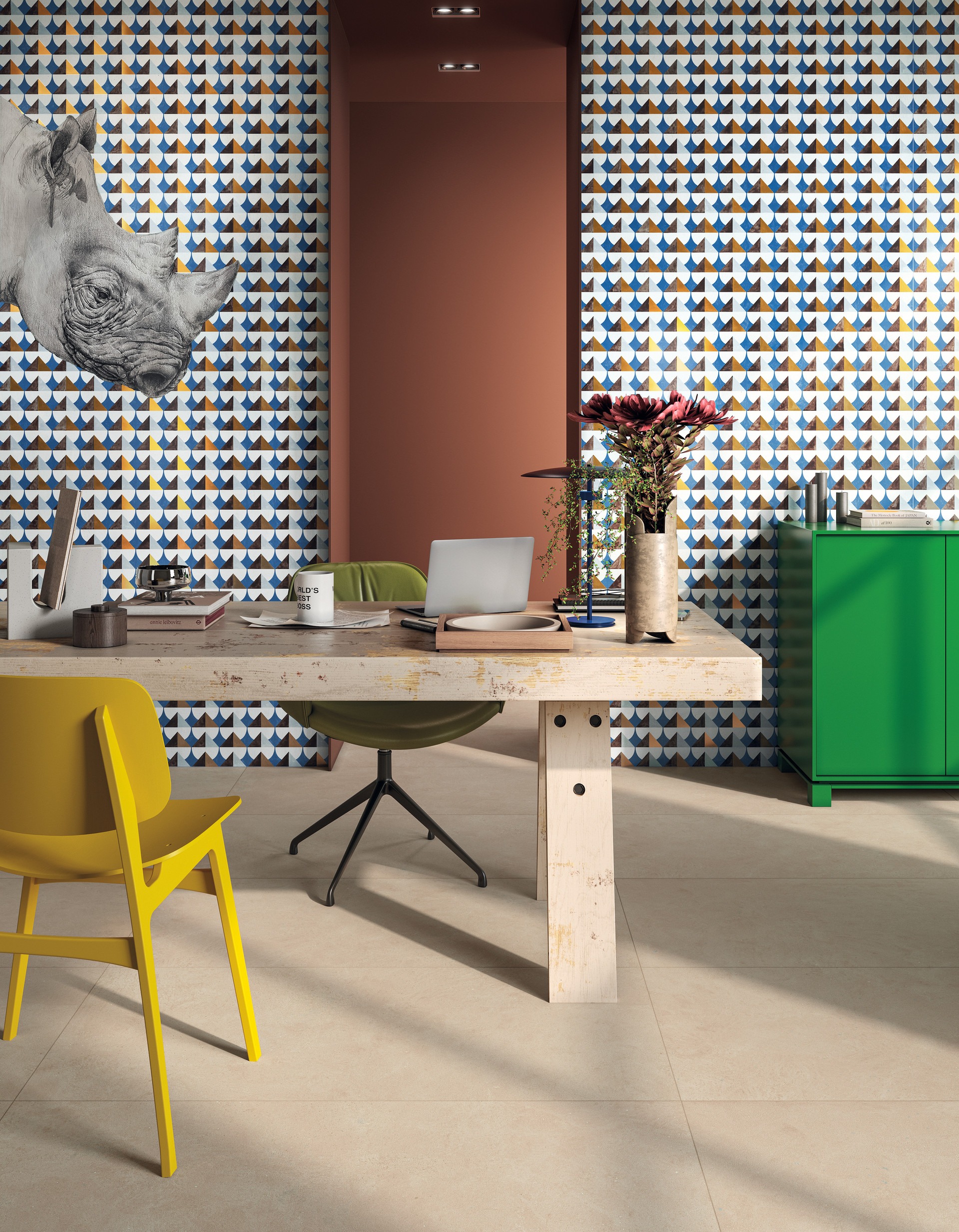 Okładzina ścienna do kuchni (Backsplash) ze spieku kwarcowego Mirage Indomita Rhino 120 x 278 cm, grubość 6 mm
