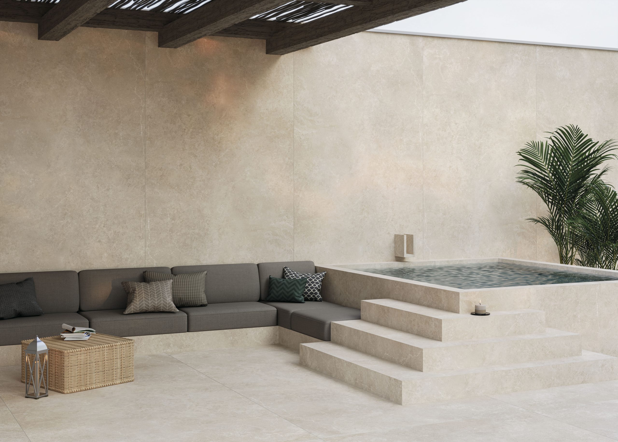 Spiek kwarcowy o wymiarach 320 x 160 cm, Franko Limestone Avorio na blat i okładzinę