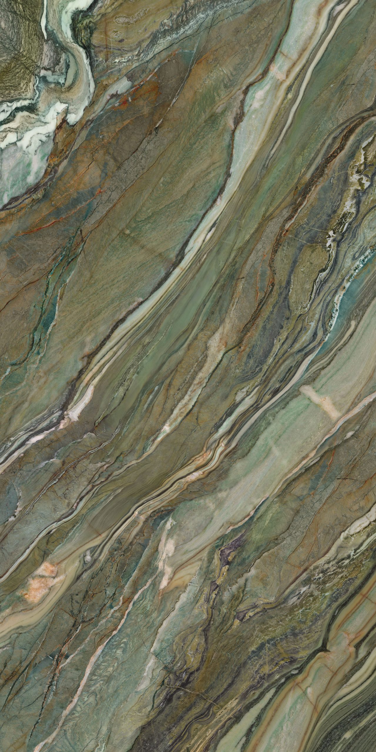Fartuch kuchenny (Backsplash) ze spieku kwarcowego Franko Mystic Green 320 x 160 cm, grubość 6 mm