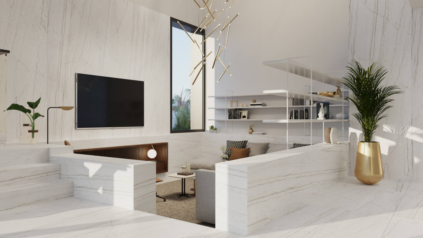 Okładzina ścienna do kuchni (Backsplash) ze spieku kwarcowego Dekton Neural – velvet