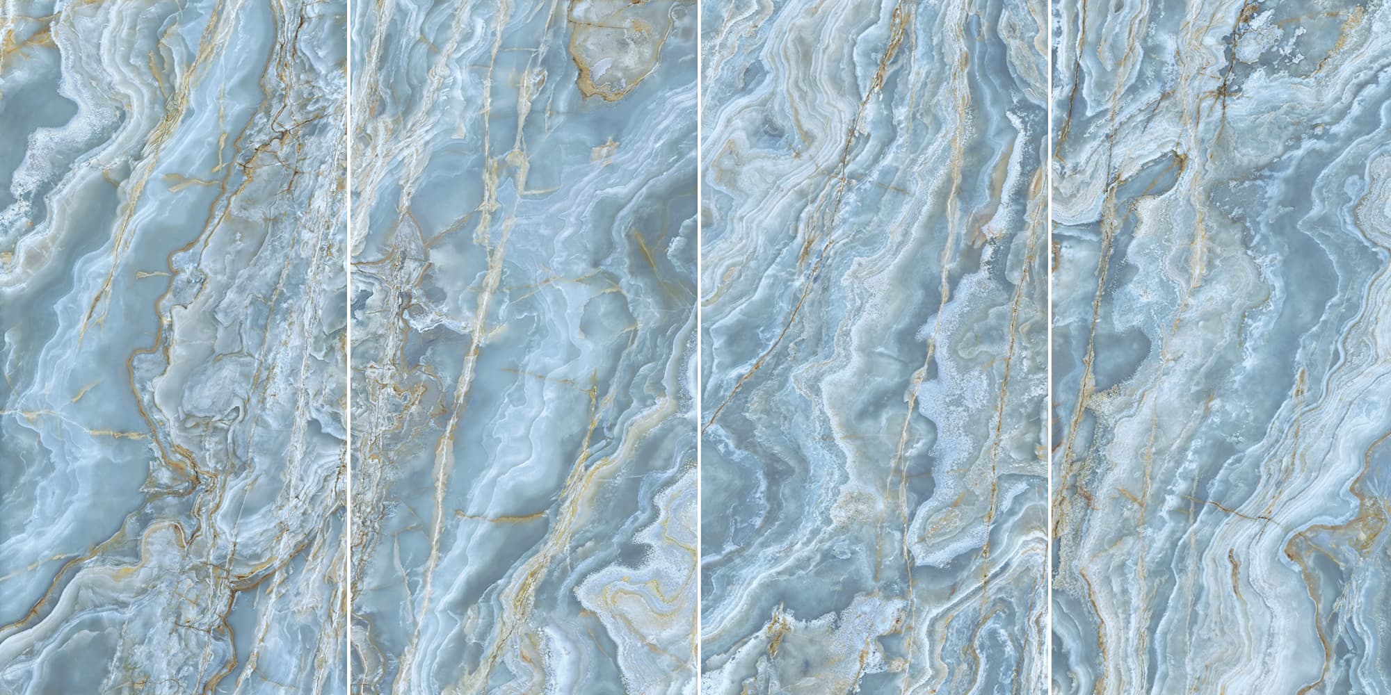 Fartuch kuchenny (Backsplash) ze spieku kwarcowego Ava Onice Cobalto 120 x 280 cm, grubość 6 mm