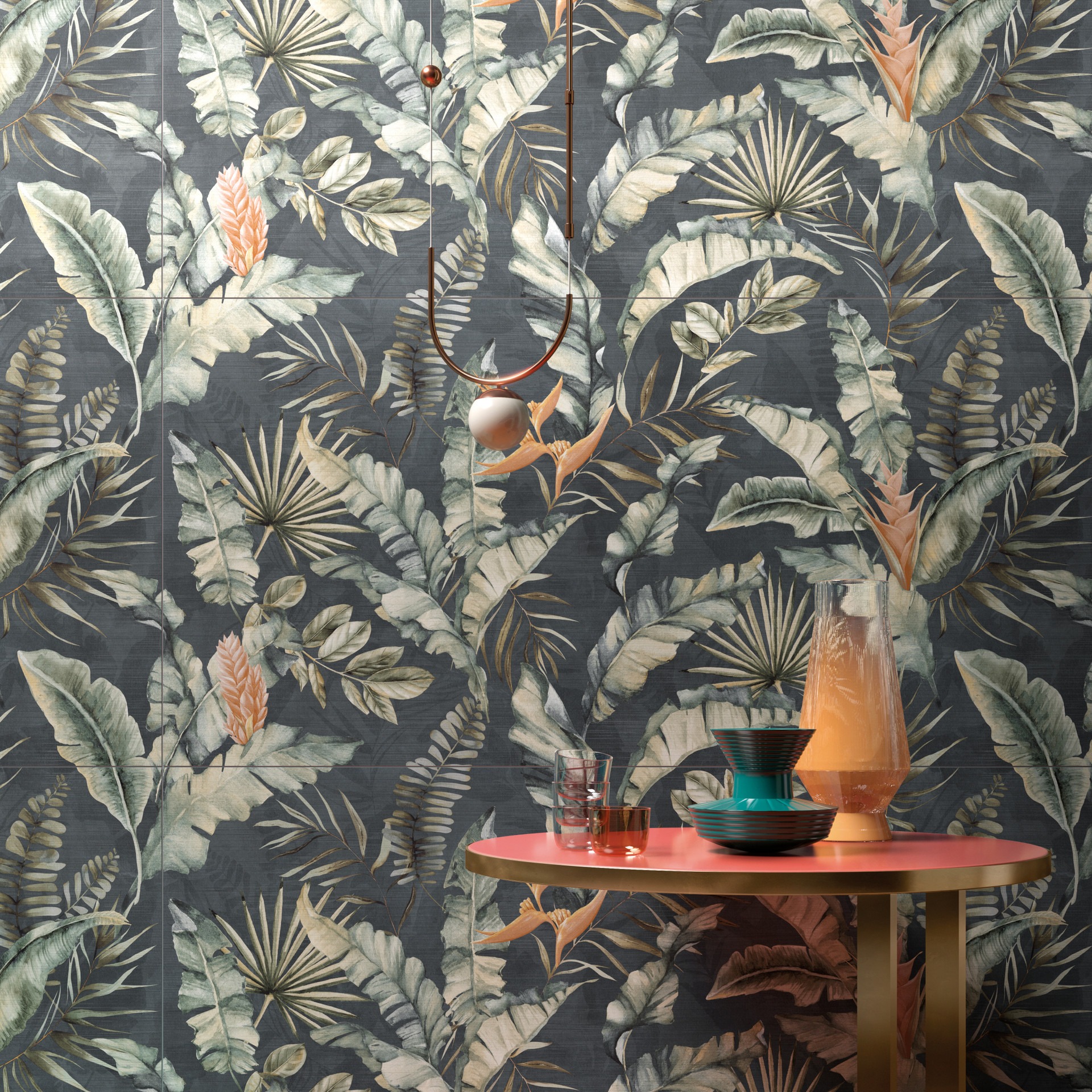 Okładzina ścienna do kuchni (Backsplash) ze spieku kwarcowego Mirage Papier Encanto Gold 120 x 278 cm, 6 mm