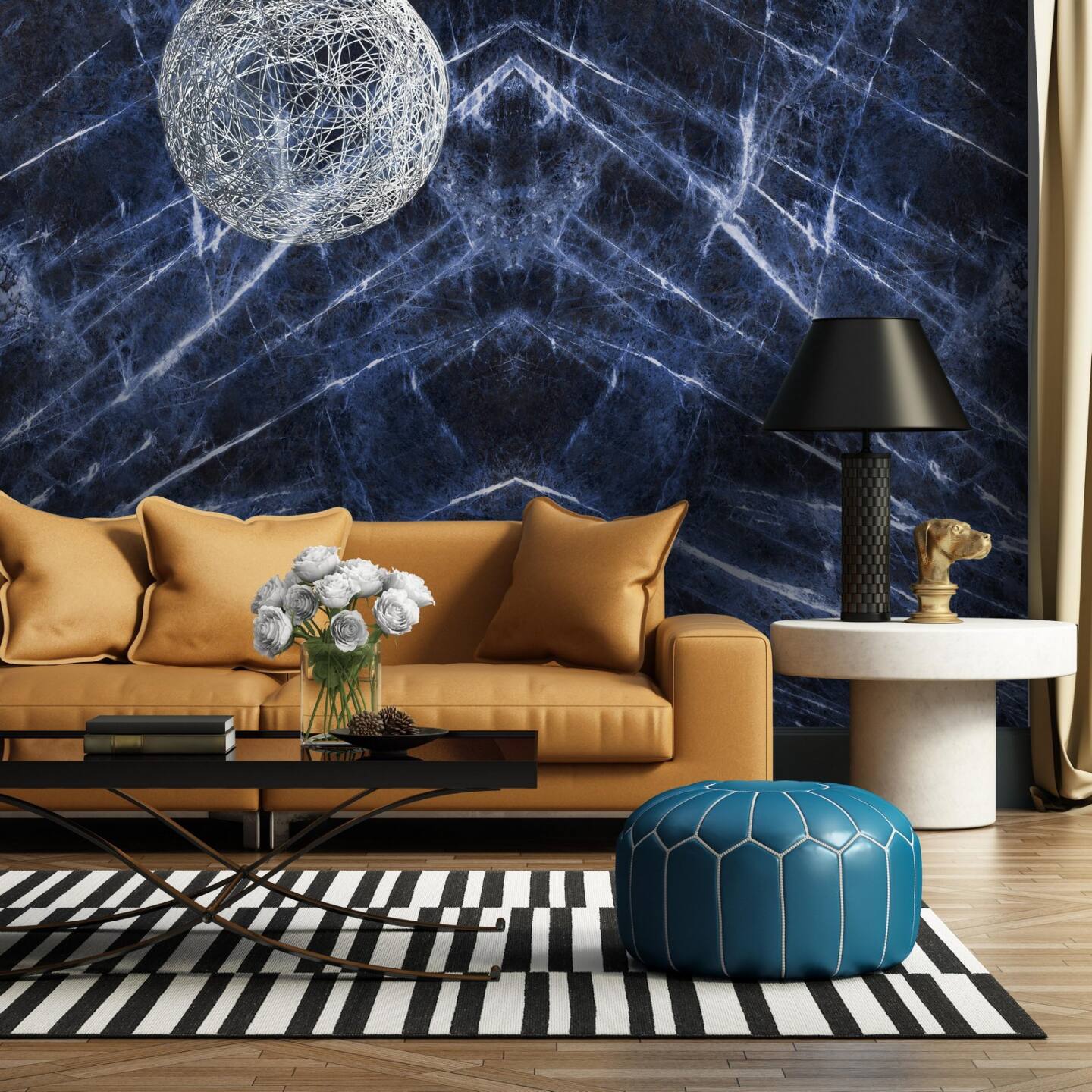 Spiek kwarcowy o wymiarach 320 x 160 cm, Franko Blue Infinity na blat i okładzinę