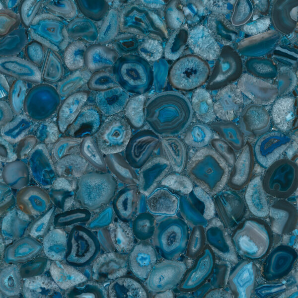 Okładzina ścienna do kuchni (Backsplash) ze spieku kwarcowego Mirage Wanderlust WA08 Agata Blue 120 x 278 cm, grubość 6 mm