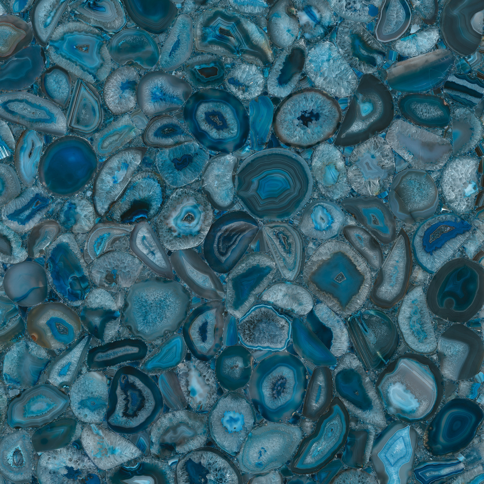 Okładzina ścienna do kuchni (Backsplash) ze spieku kwarcowego Mirage Wanderlust WA08 Agata Blue 120 x 278 cm, grubość 6 mm