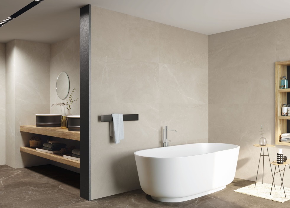 Okładzina ścienna do kuchni (Backsplash) ze spieku kwarcowego Baldocer Bayona Ivory 120 x 260 cm, grubość 6 mm lub 7 mm