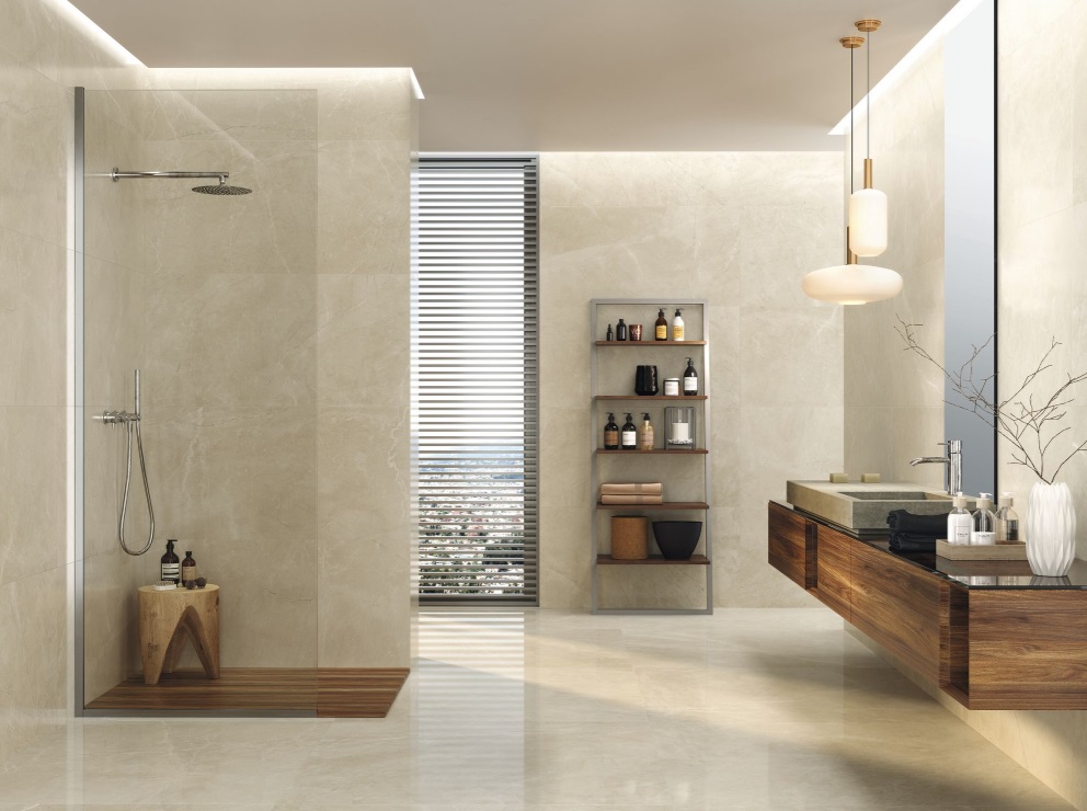 Okładzina ścienna do kuchni (Backsplash) ze spieku kwarcowego Baldocer Bayona Ivory 120 x 260 cm, grubość 6 mm lub 7 mm