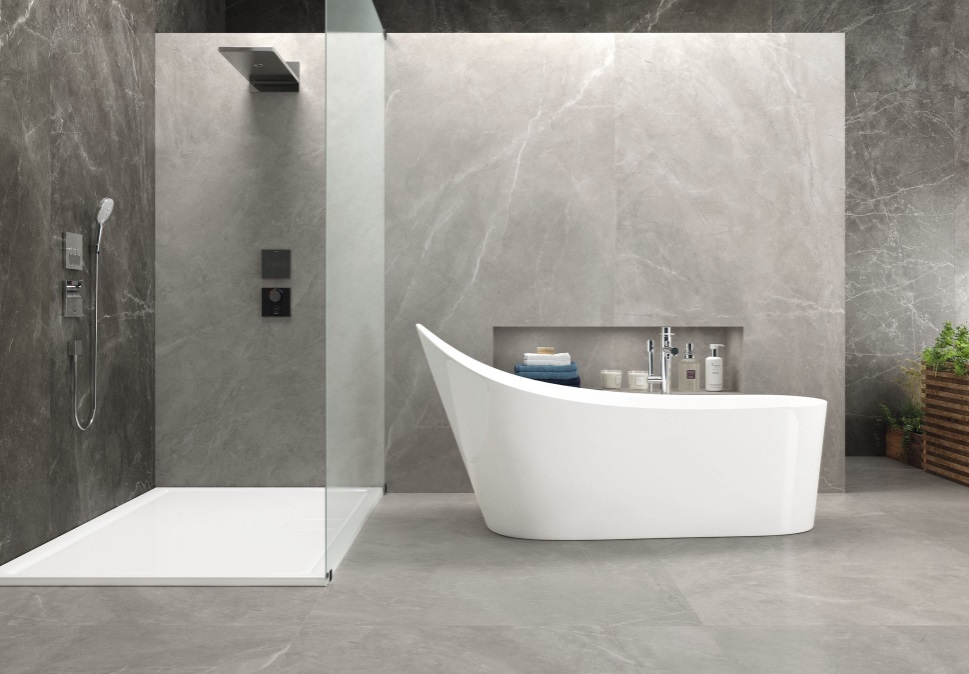 Fartuch kuchenny (Backsplash) ze spieku kwarcowego Baldocer Bayona Silver 120 x 240 cm, grubość 6 mm lub 7 mm