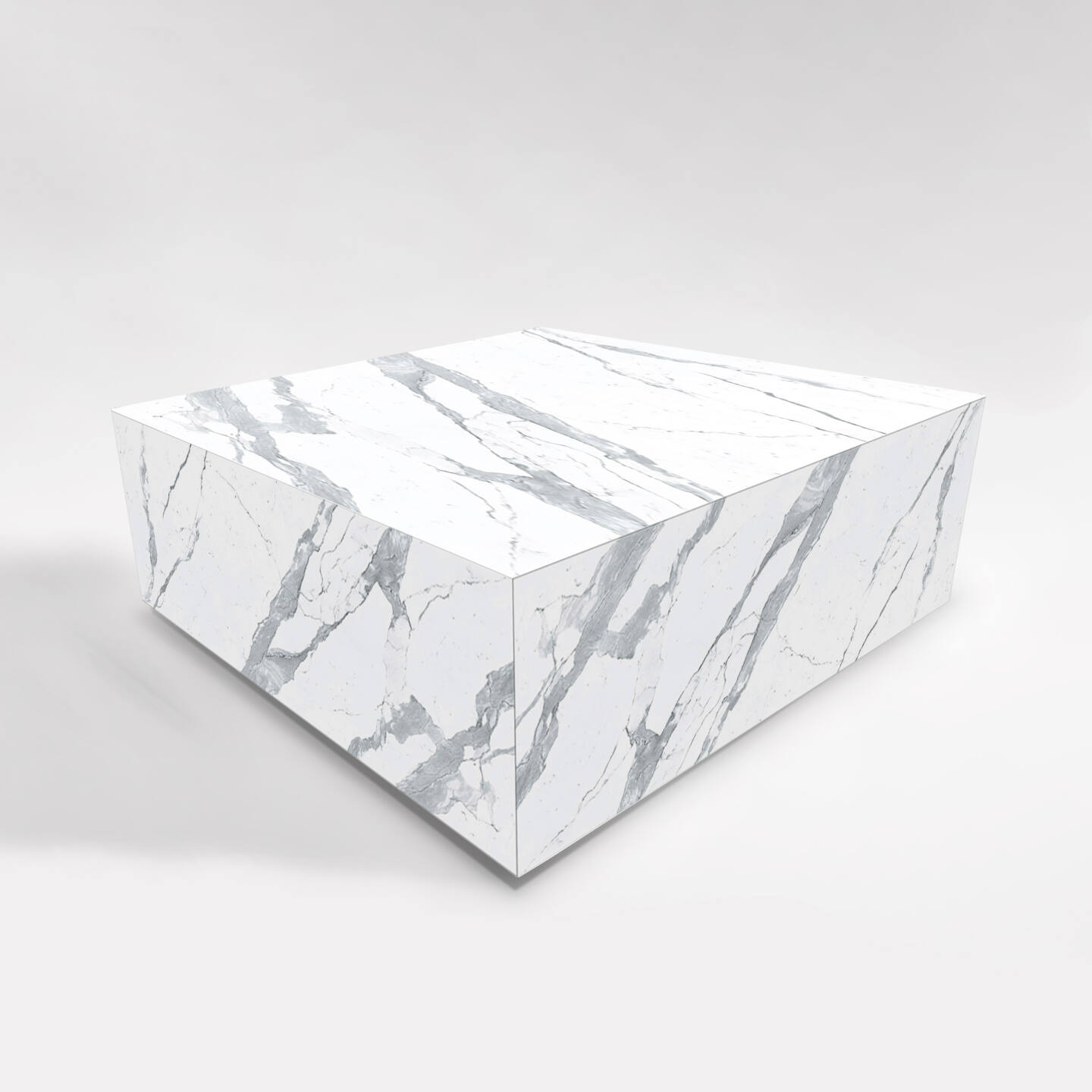 Stół Franko Neyo ze spieku kwarcowego Franko Bianco Statuario Venato, 60×60
