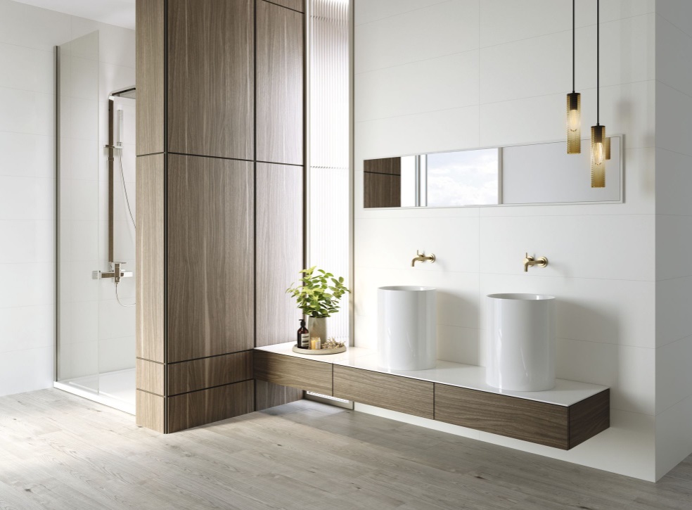 Fartuch kuchenny (Backsplash) ze spieku kwarcowego Baldocer Blanco 120×240 cm lub 120×260 cm, grubość 6 mm lub 7 mm