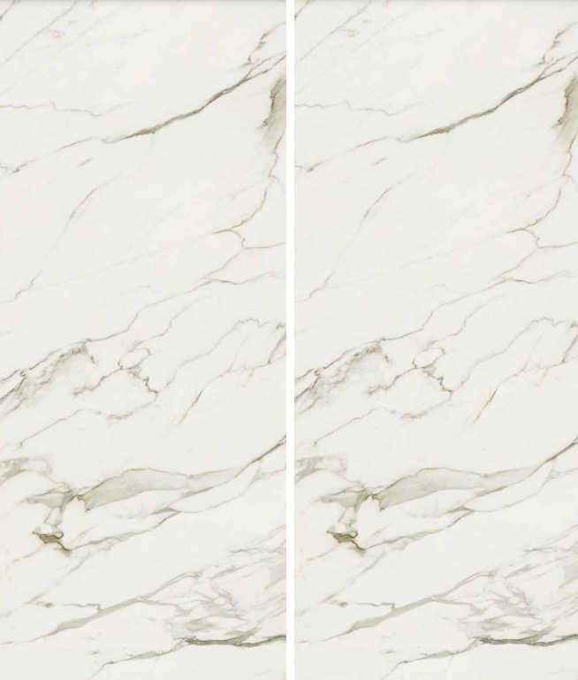 Okładzina ścienna do kuchni (Backsplash) ze spieku kwarcowego Rondine Canova Calacatta Gold 120 x 280 cm, grubość 6 mm
