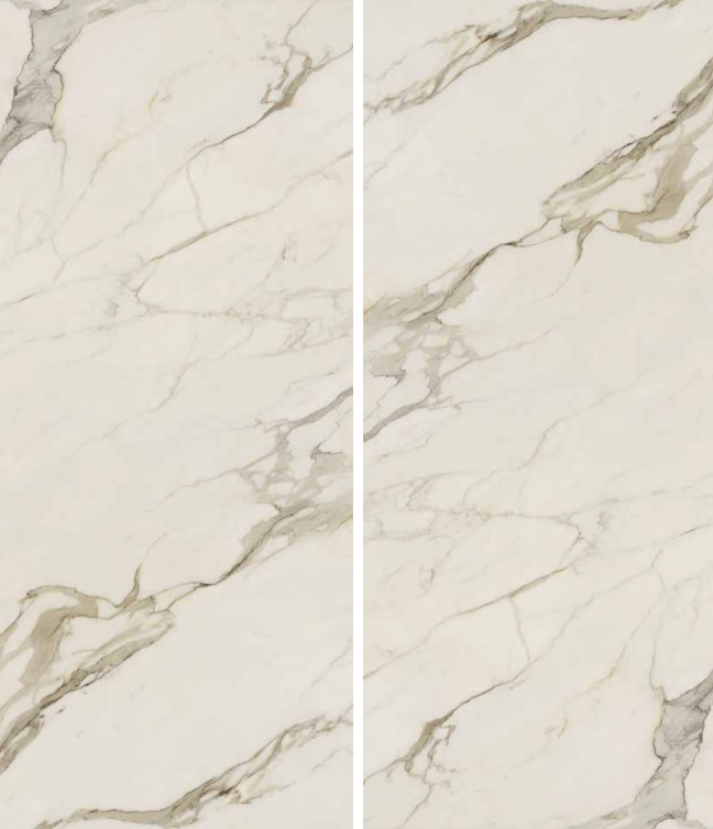Okładzina ścienna do kuchni (Backsplash) ze spieku kwarcowego Rondine Canova Calacatta Gold 120 x 280 cm, grubość 6 mm