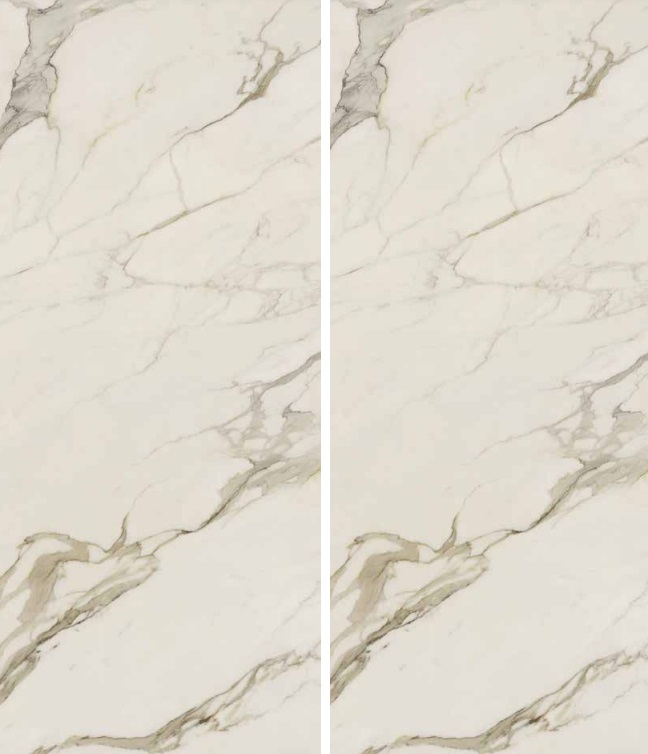 Okładzina ścienna do kuchni (Backsplash) ze spieku kwarcowego Rondine Canova Calacatta Gold 120 x 280 cm, grubość 6 mm