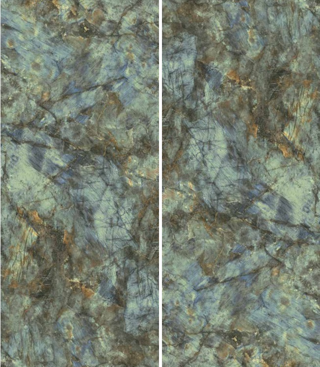 Okładzina ścienna do kuchni (Backsplash) ze spieku kwarcowego Rondine Canova Labradorite 120 x 280 cm, grubość 6 mm