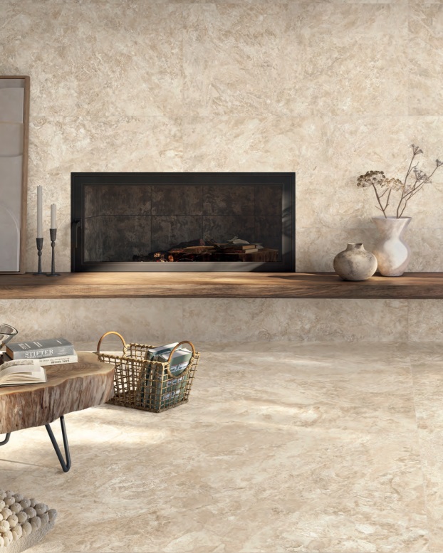 Fartuch kuchenny (Backsplash) ze spieku kwarcowego Baldocer Canyon Beige 120 x 260 cm, grubość 6 mm