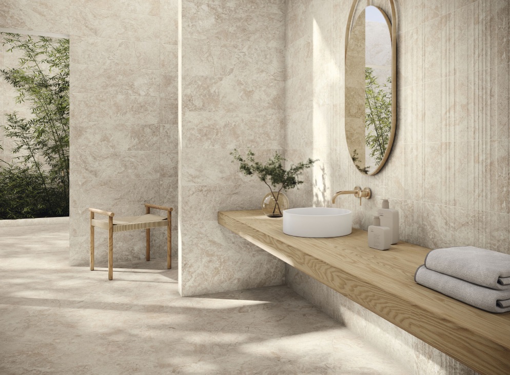 Fartuch kuchenny (Backsplash) ze spieku kwarcowego Baldocer Canyon Beige 120 x 260 cm, grubość 6 mm