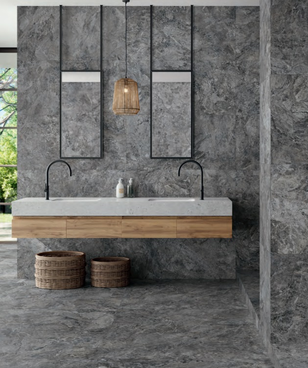 Fartuch kuchenny (Backsplash) ze spieku kwarcowego Baldocer Canyon Black 120 x 260 cm, grubość 6 mm