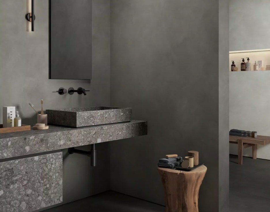 Fartuch kuchenny (Backsplash) ze spieku kwarcowego Mirage Clay CL04 Fancy 120×278 cm, grubość 6 mm
