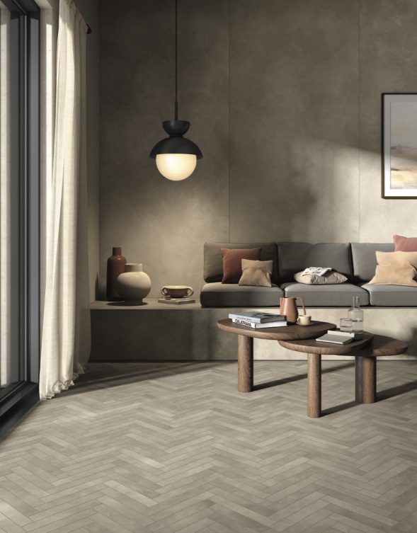 Okładzina ścienna do kuchni (Backsplash) ze spieku kwarcowego Mirage Clay CL07 Trust 120×278 cm, grubość 6 mm