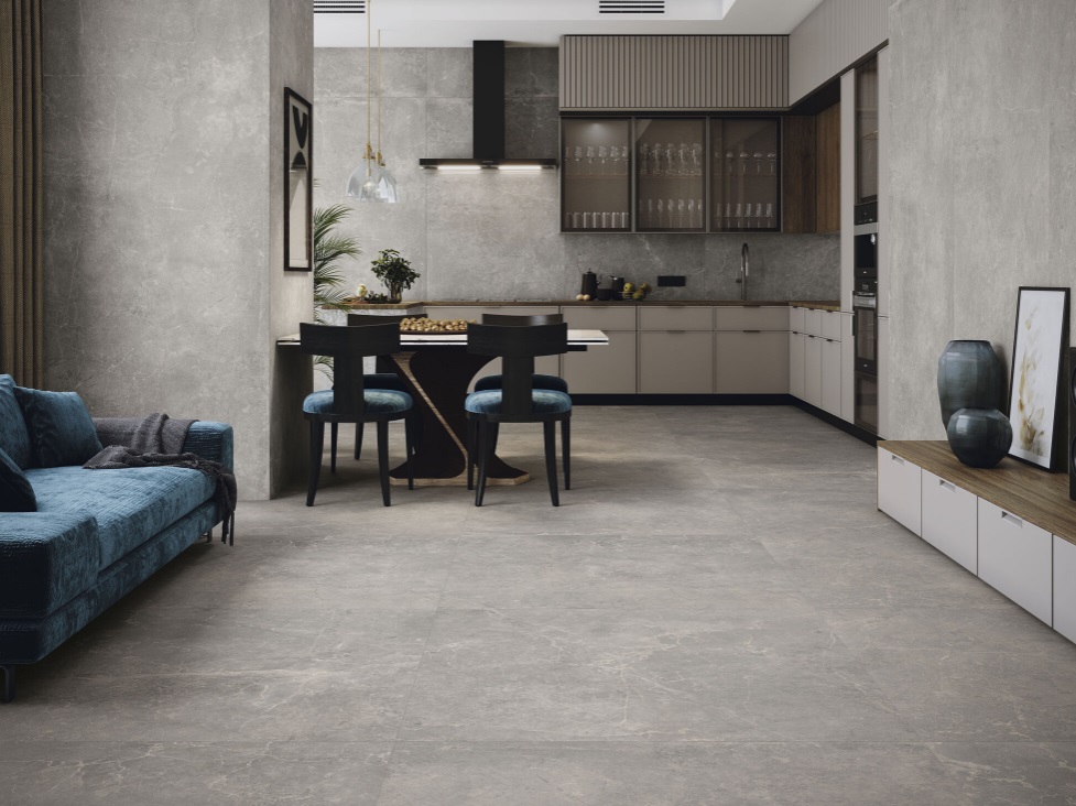 Fartuch kuchenny (Backsplash) ze spieku kwarcowego Baldocer Concept Grey 120 x 260 cm, grubość 6 mm lub 7 mm