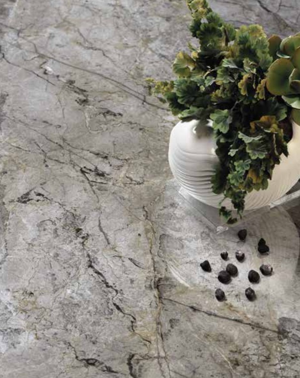 Fartuch kuchenny (Backsplash) ze spieku kwarcowego Mirage Cosmopolitan CP06 Mystic Grey 120×278 cm, grubość 6 mm