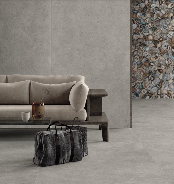 Okładzina ścienna do kuchni (Backsplash) ze spieku kwarcowego Mirage Elysian EY04 Gris Catalan 120×278 cm, grubość 6 mm