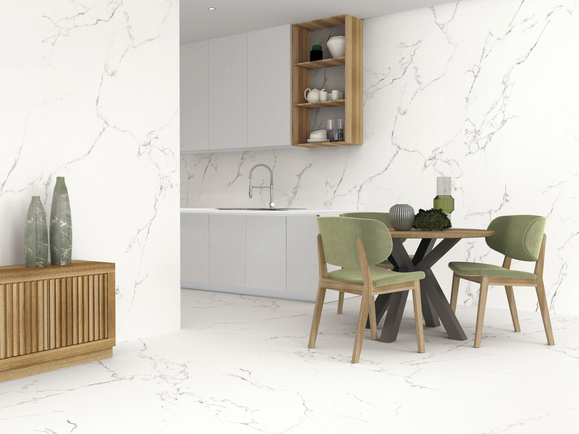 Fartuch kuchenny (Backsplash) ze spieku kwarcowego AB Finezza Bianco 120 x 260 cm, grubość 6 mm lub 7 mm