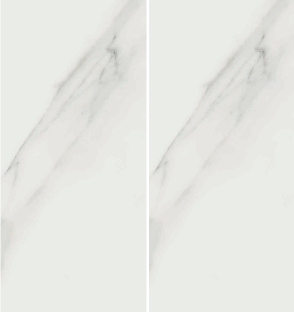 Fartuch kuchenny (Backsplash) ze spieku kwarcowego Mirage Jewels JW01 Bianco Statuario 120 x 278 cm, grubość 6 mm
