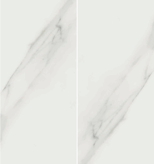Fartuch kuchenny (Backsplash) ze spieku kwarcowego Mirage Jewels JW01 Bianco Statuario 120 x 278 cm, grubość 6 mm