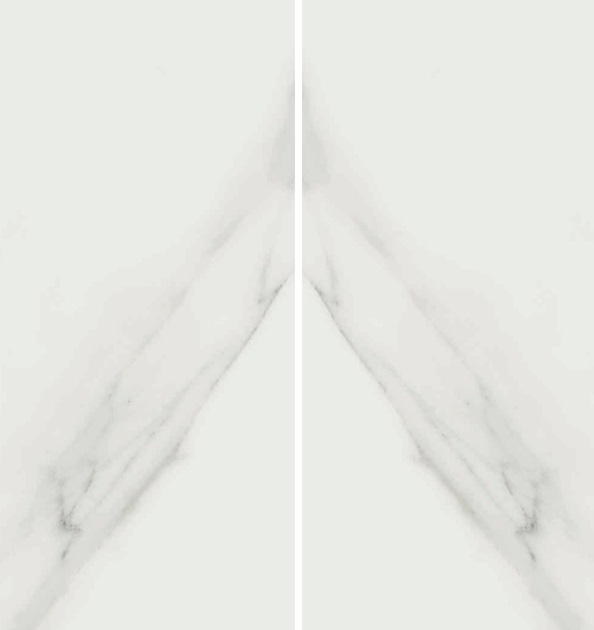 Fartuch kuchenny (Backsplash) ze spieku kwarcowego Mirage Jewels JW01 Bianco Statuario 120 x 278 cm, grubość 6 mm
