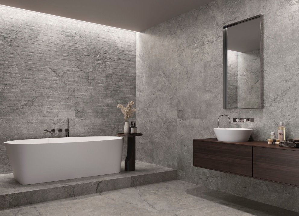 Okładzina ścienna do kuchni (Backsplash) ze spieku kwarcowego Baldocer Kronos Dark 120 x 280 cm, grubość 6 mm