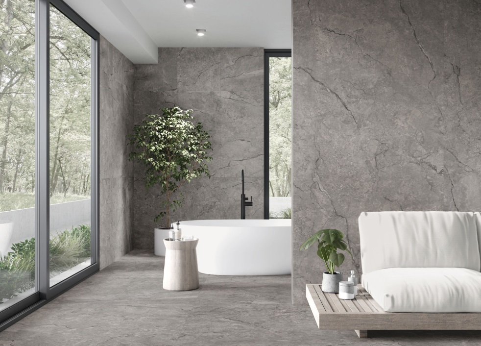 Okładzina ścienna do kuchni (Backsplash) ze spieku kwarcowego Baldocer Kronos Dark 120 x 280 cm, grubość 6 mm