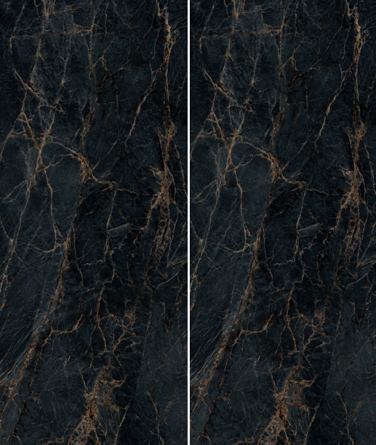 Okładzina ścienna do kuchni (Backsplash) ze spieku kwarcowego AB Majestic Black 120 x 280 cm, grubość 7 mm