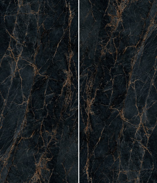Okładzina ścienna do kuchni (Backsplash) ze spieku kwarcowego AB Majestic Black 120 x 280 cm, grubość 7 mm