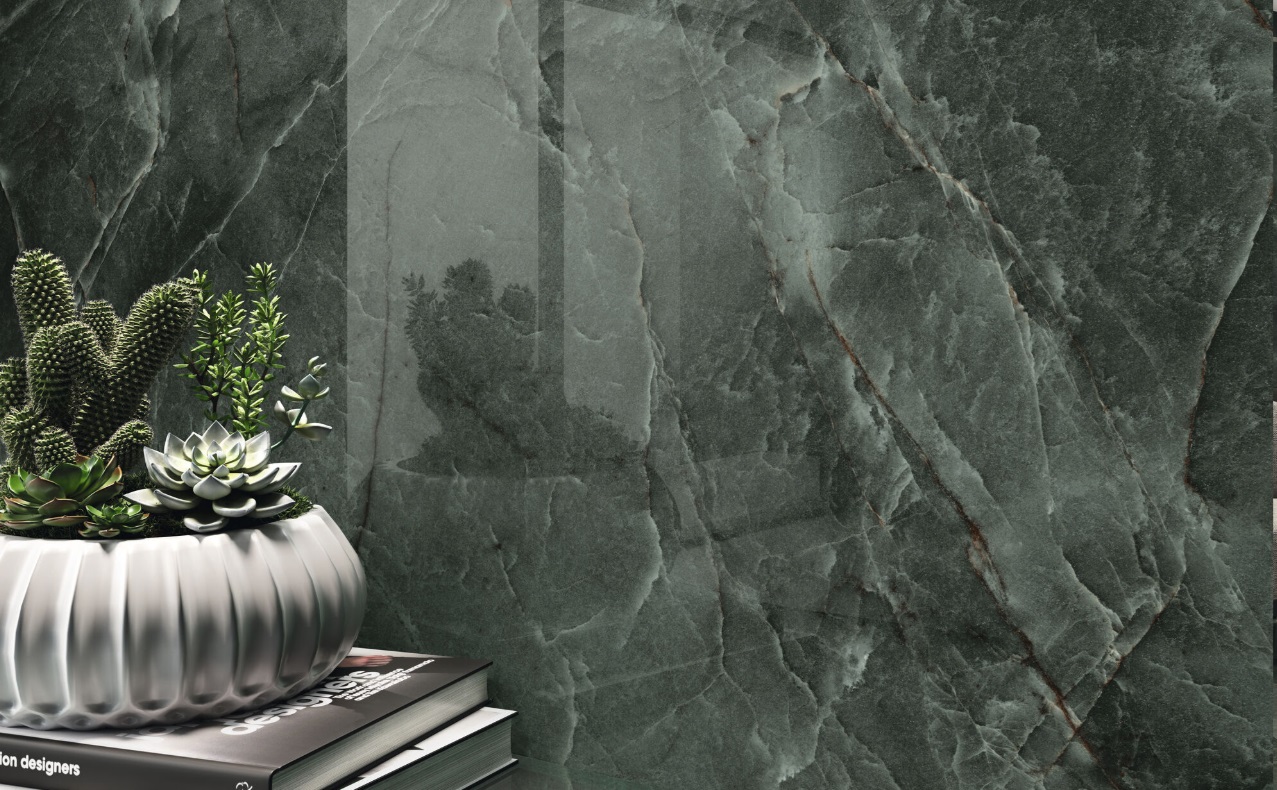 Okładzina ścienna do kuchni (Backsplash) ze spieku kwarcowego Baldocer Manaos Green 120 x 260 cm, grubość 7 mm